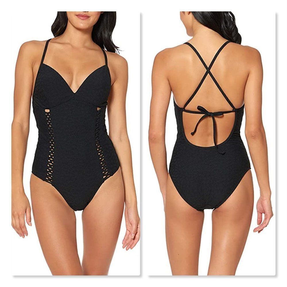 Jessica Simpson Rose Bay Textured One-Piece NEW